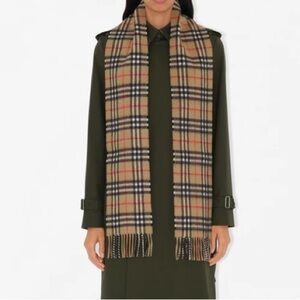 Burberry Tan Checkered Scarf